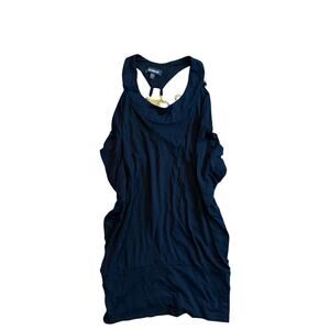 NWT Bebe Vintage Y2K Black Gold Jeweled Back Tunic Top M